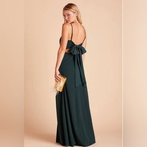 Birdy Grey Benny Crepe Bridesmaid Maxi Dress Emerald